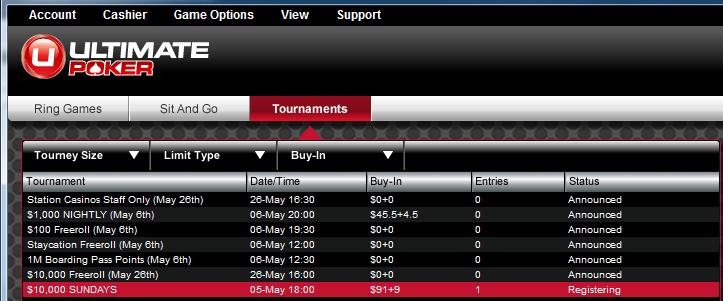 Ultimate Poker Lobby